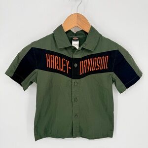 Harley-Davidson Motorcycles Button Up Collar Kids Youth 5T Biker 100% Cotton